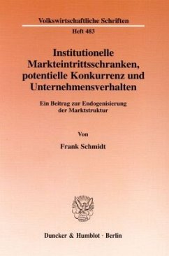 Cover Institutionelle Markteintrittsschranken, potentielle Konkurrenz und Unternehmensverhalten.