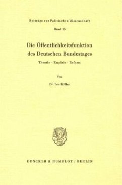 Cover Die Öffentlichkeitsfunktion des Deutschen Bundestages.