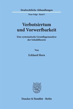 Verbotsirrtum und Vorwerfbarkeit. - Horn, Eckhard