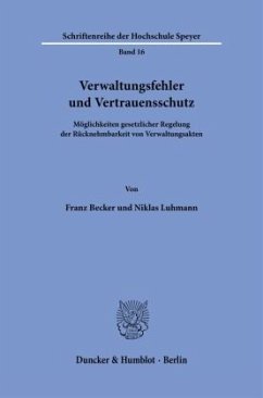 Cover Verwaltungsfehler und Vertrauensschutz.