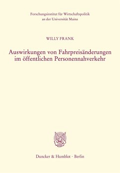 Auswirkungen von Fahrpreisänderungen im öffentlichen Personennahverkehr. - Frank, Willy