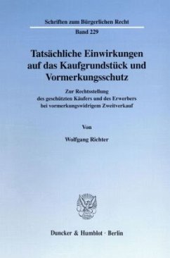 Tatsächliche Einwirkungen auf das Kaufgrundstück und Vormerkungsschutz. - Richter, Wolfgang