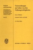 Untersuchungen zur Lehre von den Ordnungswidrigkeiten.