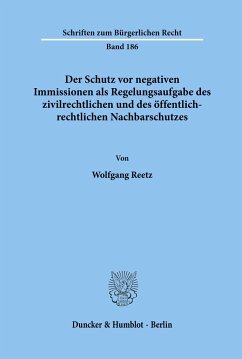 Der Schutz vor negativen Immissionen als Regelungsaufgabe des zivilrechtlichen und des öffentlich-rechtlichen Nachbarschutzes. - Reetz, Wolfgang