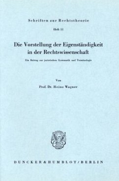 Cover Die Vorstellung der Eigenständigkeit in der Rechtswissenschaft.