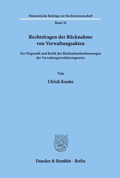 Cover Rechtsfragen der Rücknahme von Verwaltungsakten.
