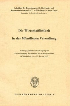 Die Wirtschaftlichkeit in der öffentlichen Verwaltung.