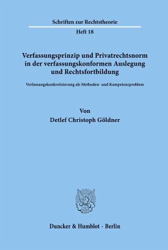 Verfassungsprinzip und Privatrechtsnorm in der verfassungskonformen Auslegung und Rechtsfortbildung. - Göldner, Detlef Christoph