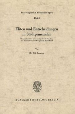 Cover Eliten und Entscheidungen in Stadtgemeinden.