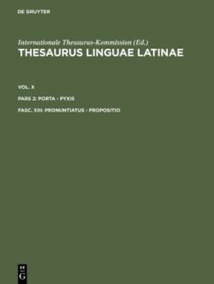 Cover pronuntiatus - propositio / Thesaurus linguae Latinae. . porta - pyxis Vol. X. Pars 2. Fasc. X