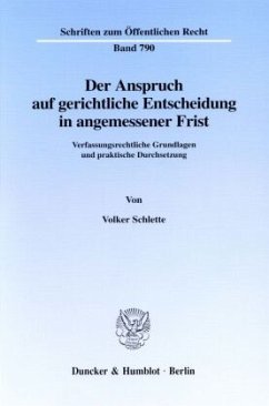 Der Anspruch auf gerichtliche Entscheidung in angemessener Frist. - Schlette, Volker