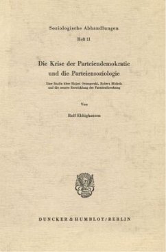 Cover Die Krise der Parteiendemokratie und die Parteiensoziologie.