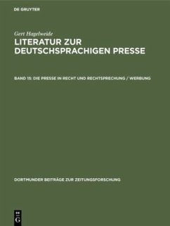 Die Presse in Recht und Rechtsprechung / Werbung - Hagelweide, Gert