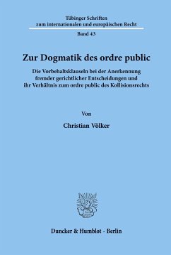 Zur Dogmatik des ordre public. - Völker, Christian