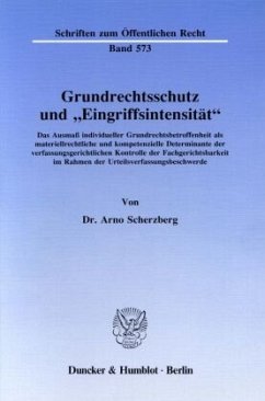 Grundrechtsschutz und »Eingriffsintensität«. - Scherzberg, Arno