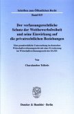 Der verfassungsrechtliche Schutz der Wettbewerbsfreiheit und seine Einwirkung auf die privatrechtlichen Beziehungen. Der verfassungsrechtliche Schutz der Wettbewerbsfreiheit und seine Einwirkung auf die privatrechtlichen Beziehungen.