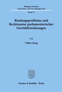 Bindungsprobleme und Rechtsnatur parlamentarischer Geschäftsordnungen. - Haug, Volker