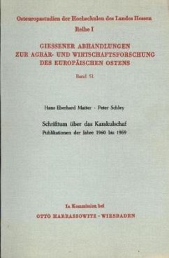 Schrifttum über das Karakulschaf. - Matter, Hans Eberhard;Schley, Peter