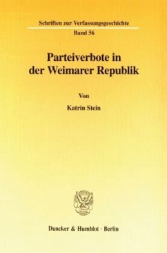 Cover Parteiverbote in der Weimarer Republik.