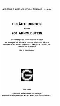 Erläuterungen zu Blatt 200 Arnoldstein