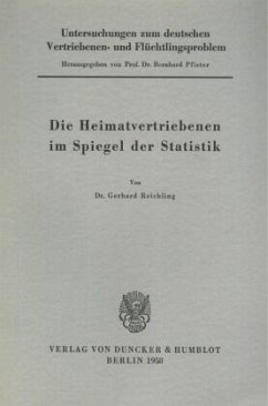 Untersuchungen zum deutschen Vertriebenen- und Flüchtlingsproblem. - Pfister, Bernhard (Hrsg.)