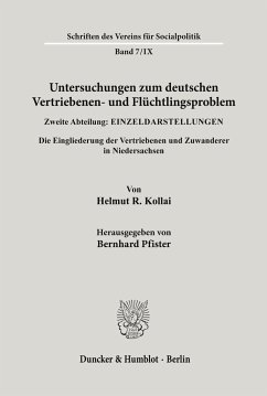Untersuchungen zum deutschen Vertriebenen- und Flüchtlingsproblem. - Pfister, Bernhard (Hrsg.)