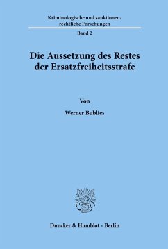 Die Aussetzung des Restes der Ersatzfreiheitsstrafe. Cover Die Aussetzung des Restes der Ersatzfreiheitsstrafe.