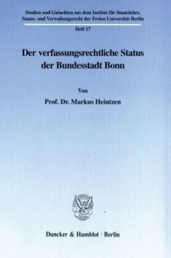 Cover Der verfassungsrechtliche Status der Bundesstadt Bonn.
