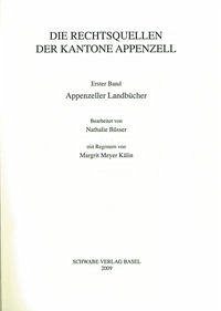 Appenzeller Landbücher - Büsser, Nathalie; Meyer Kälin, Margrit