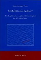 Cover Solidarität unter Egoisten?