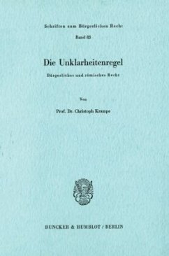 Die Unklarheitenregel. - Krampe, Christoph