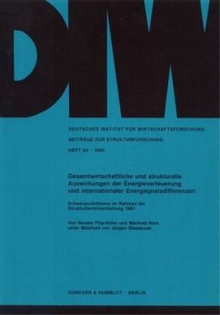 Cover Gesamtwirtschaftliche und strukturelle Auswirkungen der Energieverteuerung und internationaler Energiepreisdifferenzen.