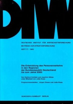 Cover Die Entwicklung des Personenverkehrs in den Regionen der Bundesrepublik Deutschland bis zum Jahre 2000.