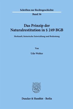 Das Prinzip der Naturalrestitution in § 249 BGB. - Wolter, Udo