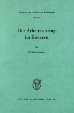 Der Arbeitsvertrag im Konzern. - Henssler, Martin