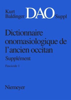 Cover Kurt Baldinger: Dictionnaire onomasiologique de l'ancien occitan (DAO). Fascicule 1, Supplément