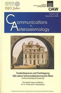 Communications in Asteroseismology Volume 149, 2008 - Firneis, M G und Kerschbaum, F.