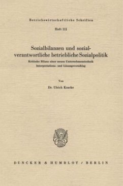 Cover Sozialbilanzen und sozialverantwortliche betriebliche Sozialpolitik.