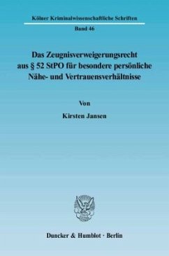 Cover Das Zeugnisverweigerungsrecht aus 52 StPO für besondere persönliche Nähe- und Vertrauensverhältnisse.