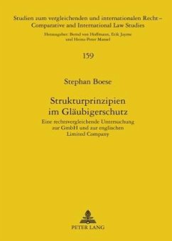Strukturprinzipien im Gläubigerschutz - Boese, Stephan