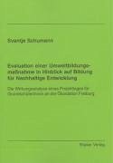 Evaluation einer Umweltbildungsmassnahme in Hinblick auf Bildung für Nachhaltige Entwicklung - Schumann, Svantje