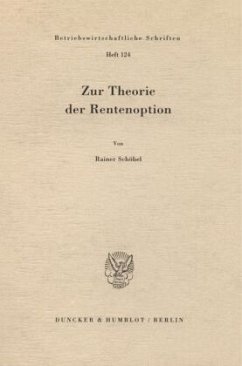 Cover Zur Theorie der Rentenoption.