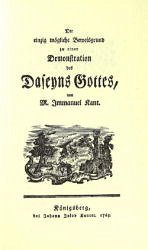 Cover Der einzig mögliche Beweisgrund zu einer Demonstration des Daseyns Gottes