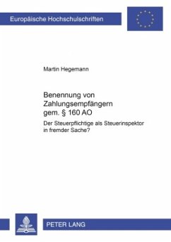 Cover Benennung von Zahlungsempfängern gemäß 160 AO