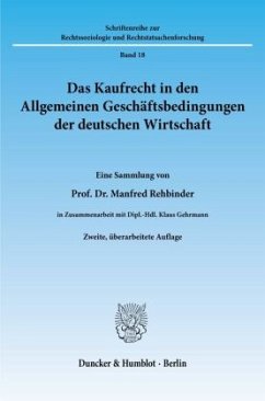 Das Kaufrecht in den Allgemeinen Geschäftsbedingungen der deutschen Wirtschaft. - Gehrmann, Klaus / Richter, Ulrich