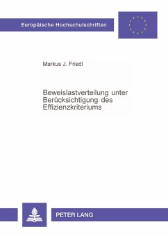 Cover Beweislastverteilung unter Berücksichtigung des Effizienzkriteriums
