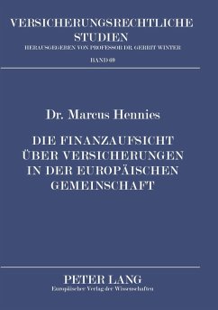 Cover Die Finanzaufsicht über Versicherungen in der Europäischen Gemeinschaft