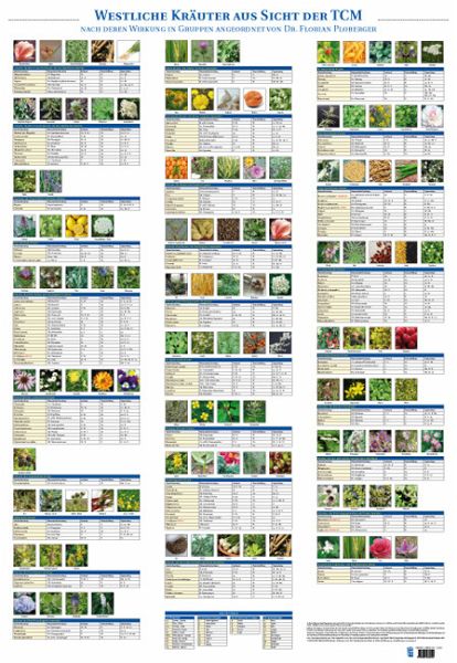 Plakat Westliche Kräuter aus Sicht der TCM mit 122 Abbildungen Plakat Westliche Kräuter aus Sicht der TCM mit 122 Abbildungen
