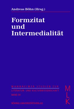 Formzitat und Intermedialität - Böhn, Andreas (Hrsg.)