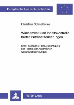 Wirksamkeit und Inhaltskontrolle harter Patronatserklärungen - Schnellecke, Christian